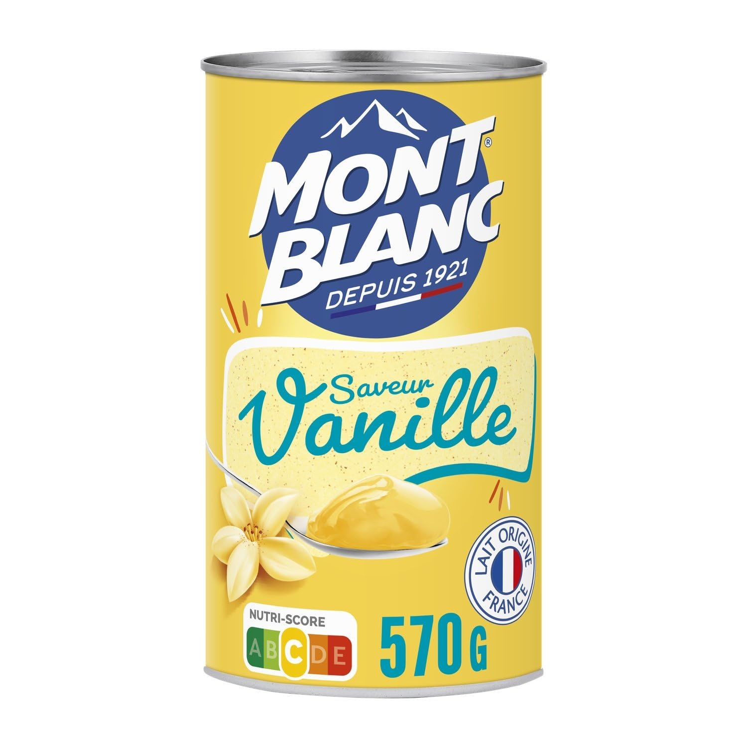 Crème Dessert Vanille MONT BLANC - la boite de 570 g Lot De 4 - Par Lot