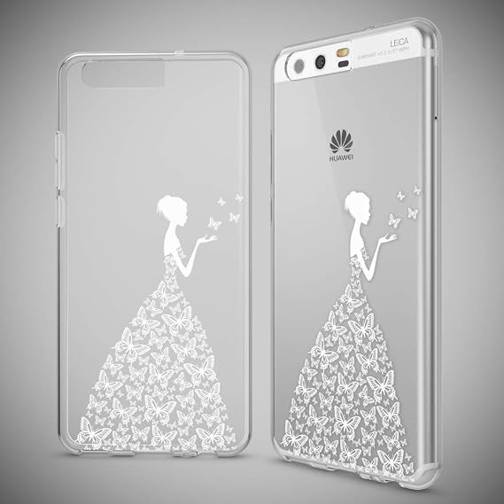 Huawei P10 Case Phone Cover by NICA Ultra-Thin Silicone Pattern Back Protector Soft Skin Crystal Clear Gel Shockproof Phone Bumper Slim Transparent Protective for P 10 Designs:Butterfly Princess