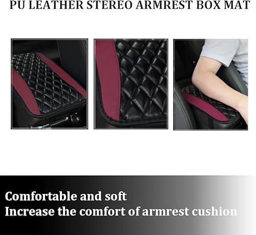 Miniatura 4 de 1 funda para consola central de automóvil, de piel sintética, protector de caja de asiento para reposabrazos de automóvil, universal, impermeable,