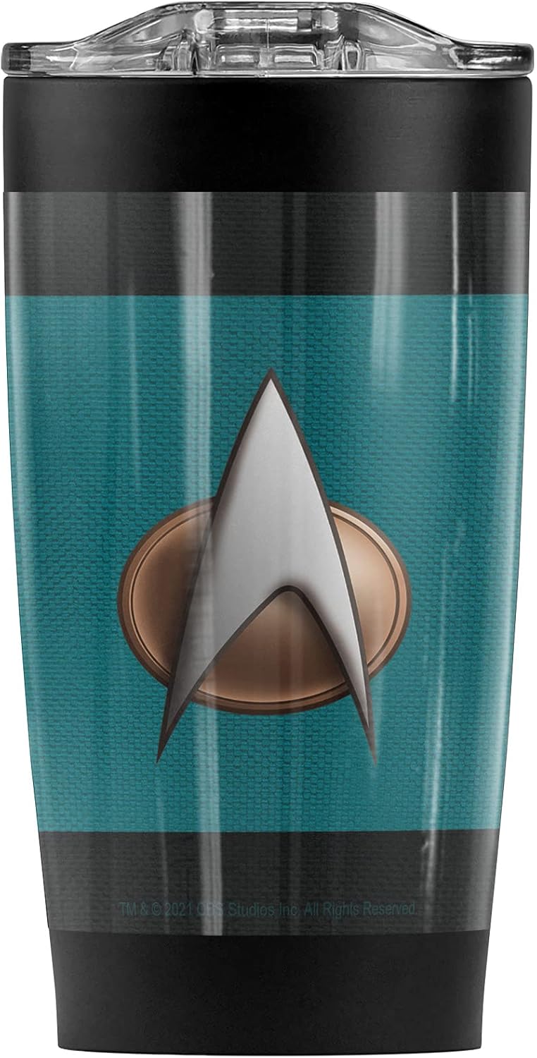 LOGOVISION Star Trek TNG Science Uniform Stainless Steel Tumbler 20 oz Coffee Travel Mug/Cup, Vacuum Insulated & Double Wall with Leakproof Sliding Lid | Great for Hot Drinks and Cold Beverages