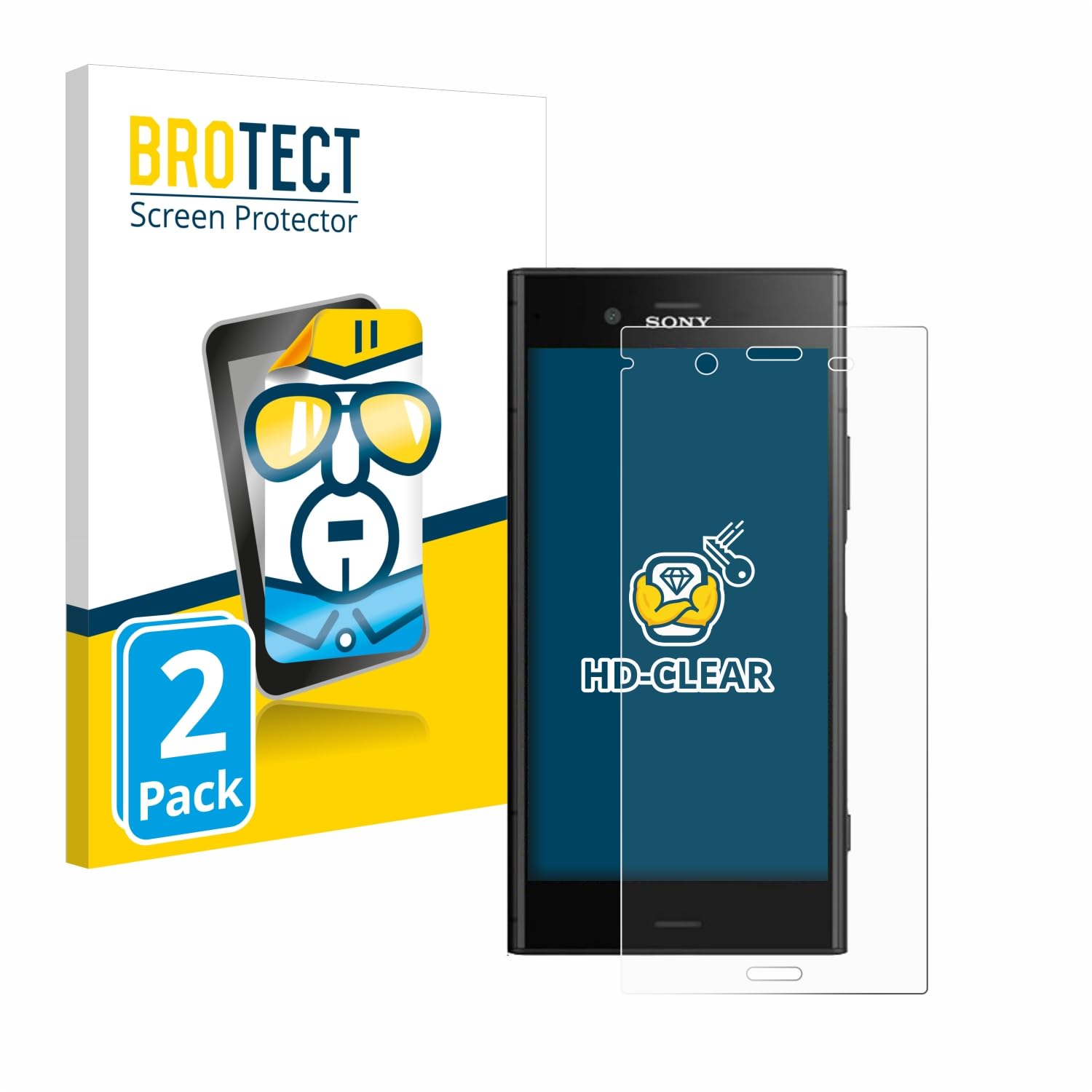 Brotect Pellicola Protettiva Per Sony Xperia XZ3 (2 Pezzi) - Trasparente HD, Anti-Impronte E Anti-Graffio - Made In Germany