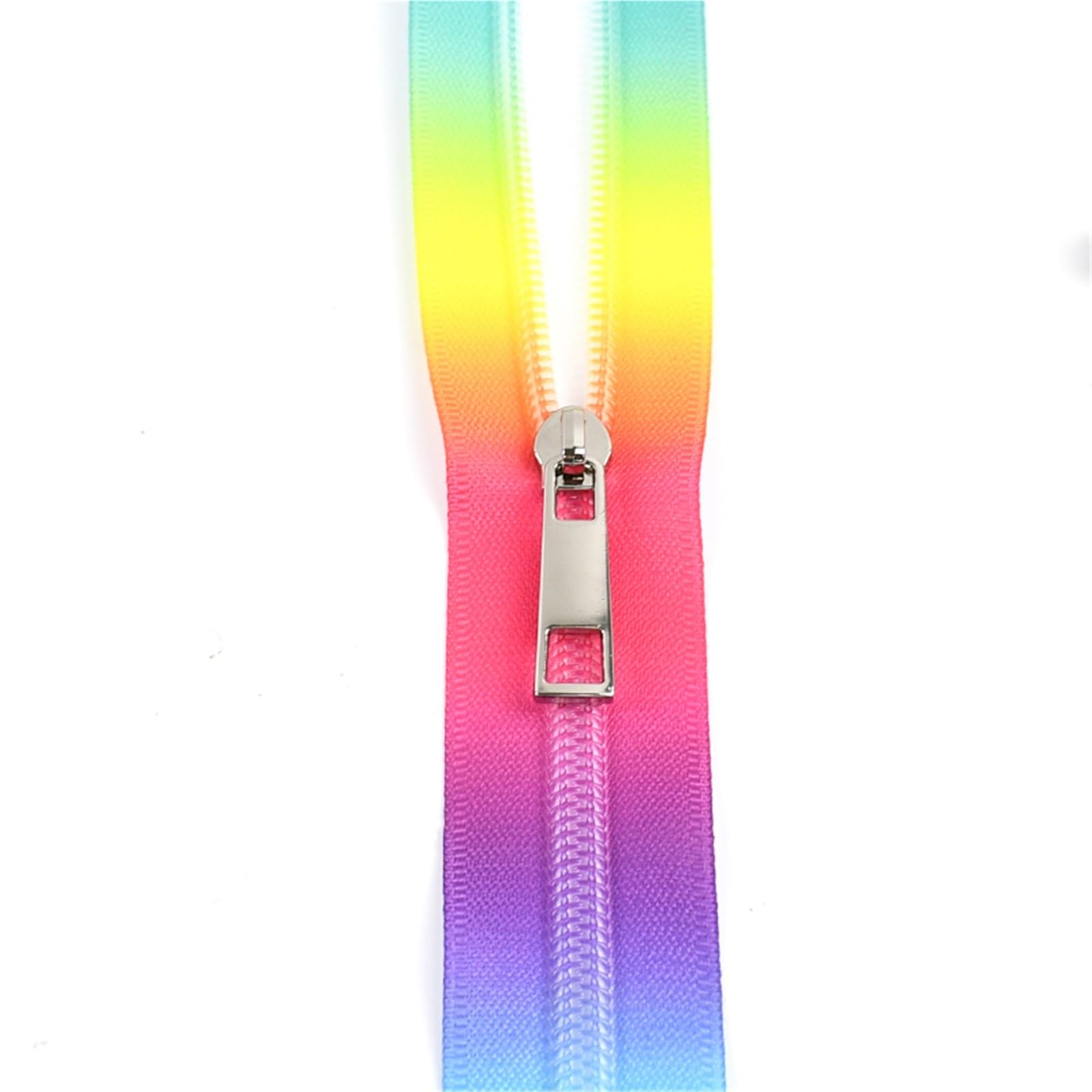 Two Way Zipper 1/2/5M 5# Nylon Zippers Zipper Sliders Puller Bags Gradient Color Zips Closure Zip Repair Kit DIY Garment Accessories(1Meter1PcsSliders)