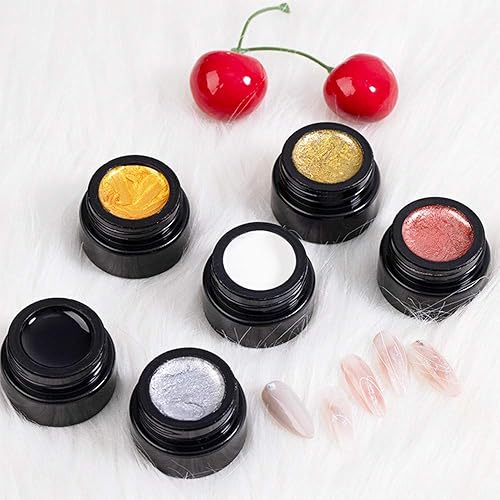 Miniatura 7 de XINLLAN - Gel de araña de 6 colores para pintura elástica de dibujo, esmalte de gel UV LED, gel de dibujo de uñas para línea, manicura de arte de