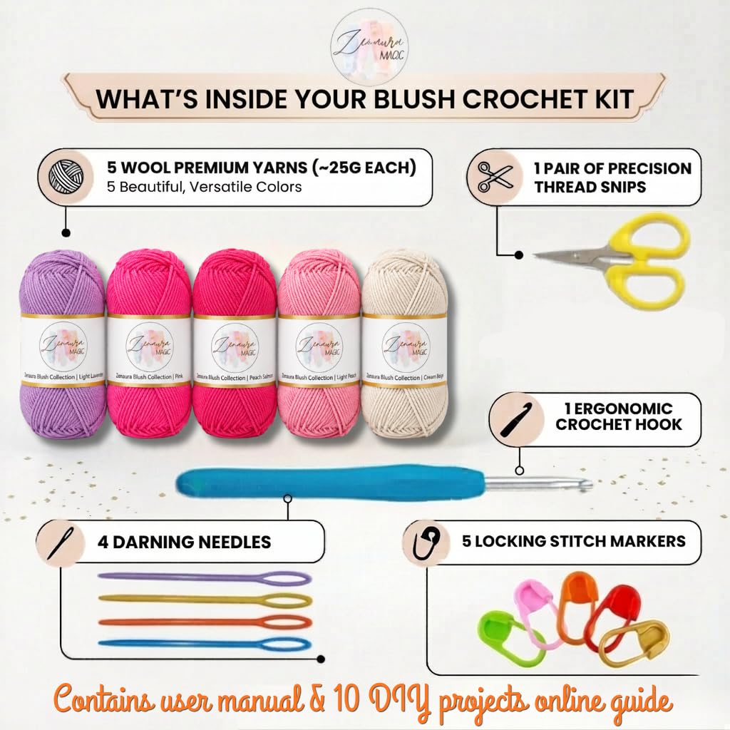 Zenaura Magic Crochet Kit - Beginner's Craft Set -3