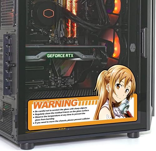 Miniatura 9 de Calcomanías de anime para carcasa de policarbonato de vidrio calcomanías de decoración de dibujos animados para piel de chasis de computadora