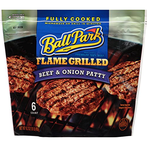 Ball Park FullyCooked Flame Grilled Beef & Onion Patties, 6 Count