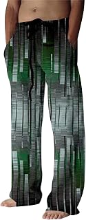 CUTeFiorino Checked Pull-On Trousers Men's Four Seasons Chouxiangma Digital 3D Printed Drawstring Belt Casual Trousers