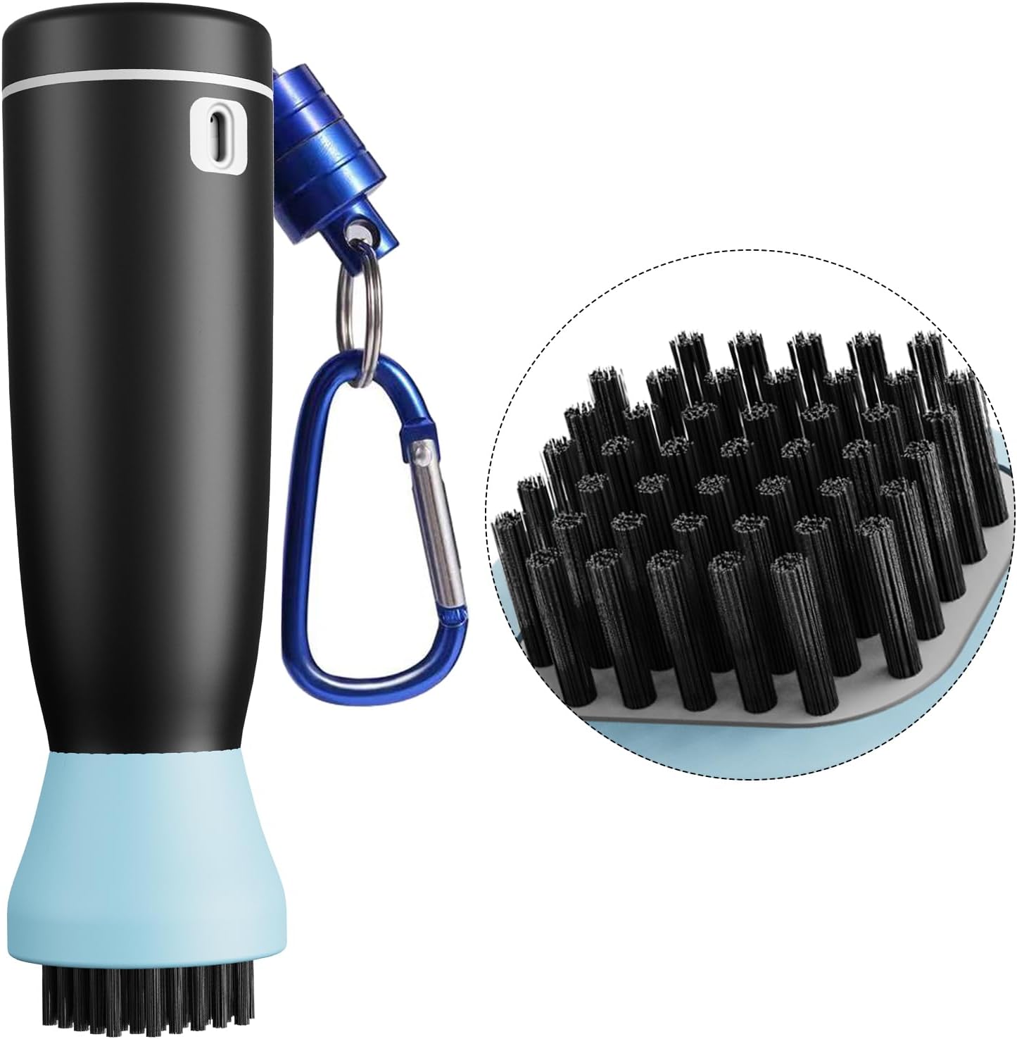 Golf Club Brush Cleaner with Water Spray, 45 Nylon Bristles, Magnetic Hook, 16.4ft Spray Range