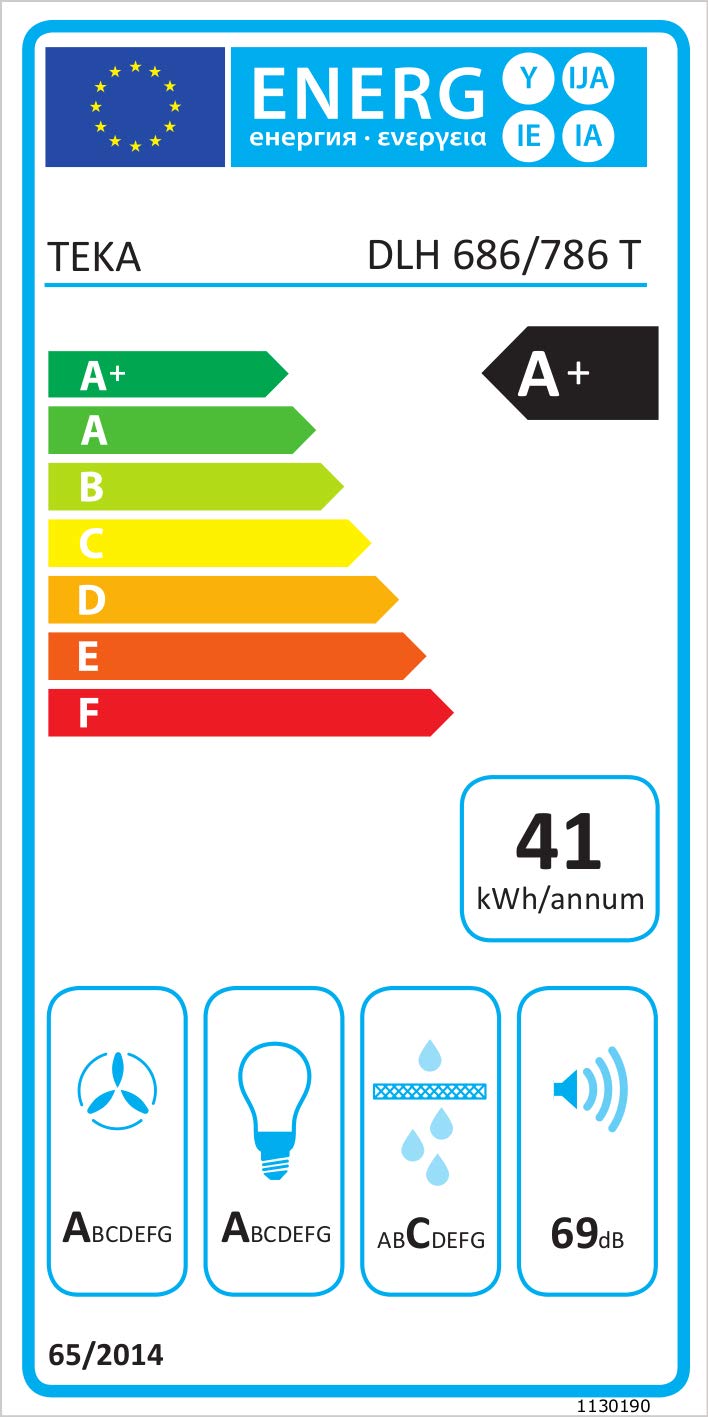 TEKA Campana Extractora Horizontal 70 cm A+ con Motor EcoPower, 4 Velocidades 701m3, 53dB, Touch Control, Barra LED, DLH 786 T