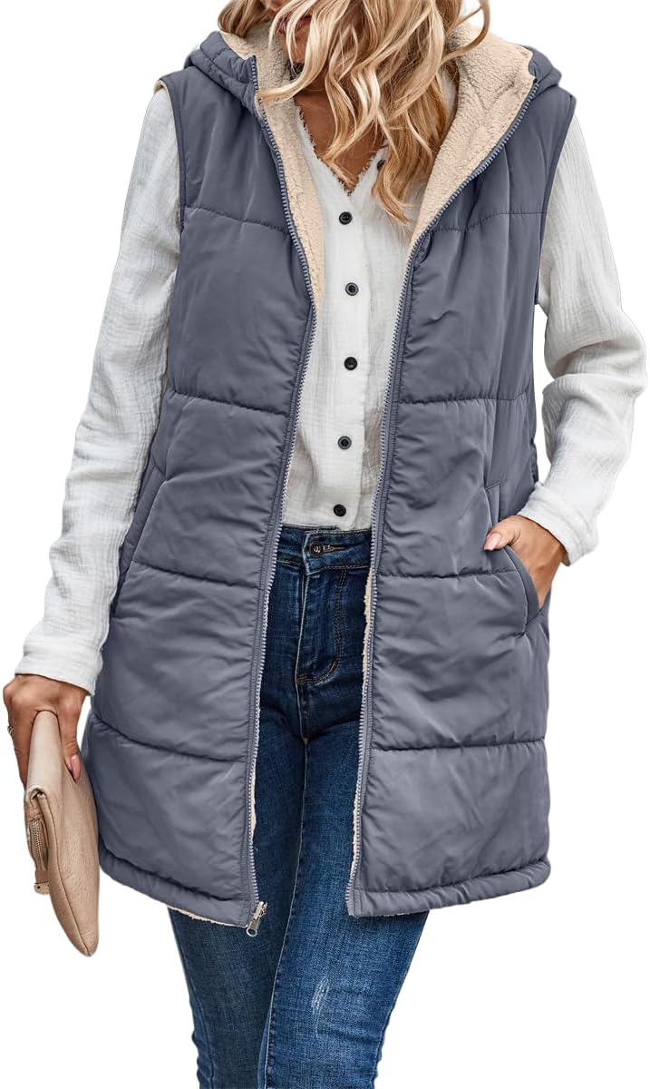 Gilet Sans Manche Femme Fuzzy Vert DEELUXE
