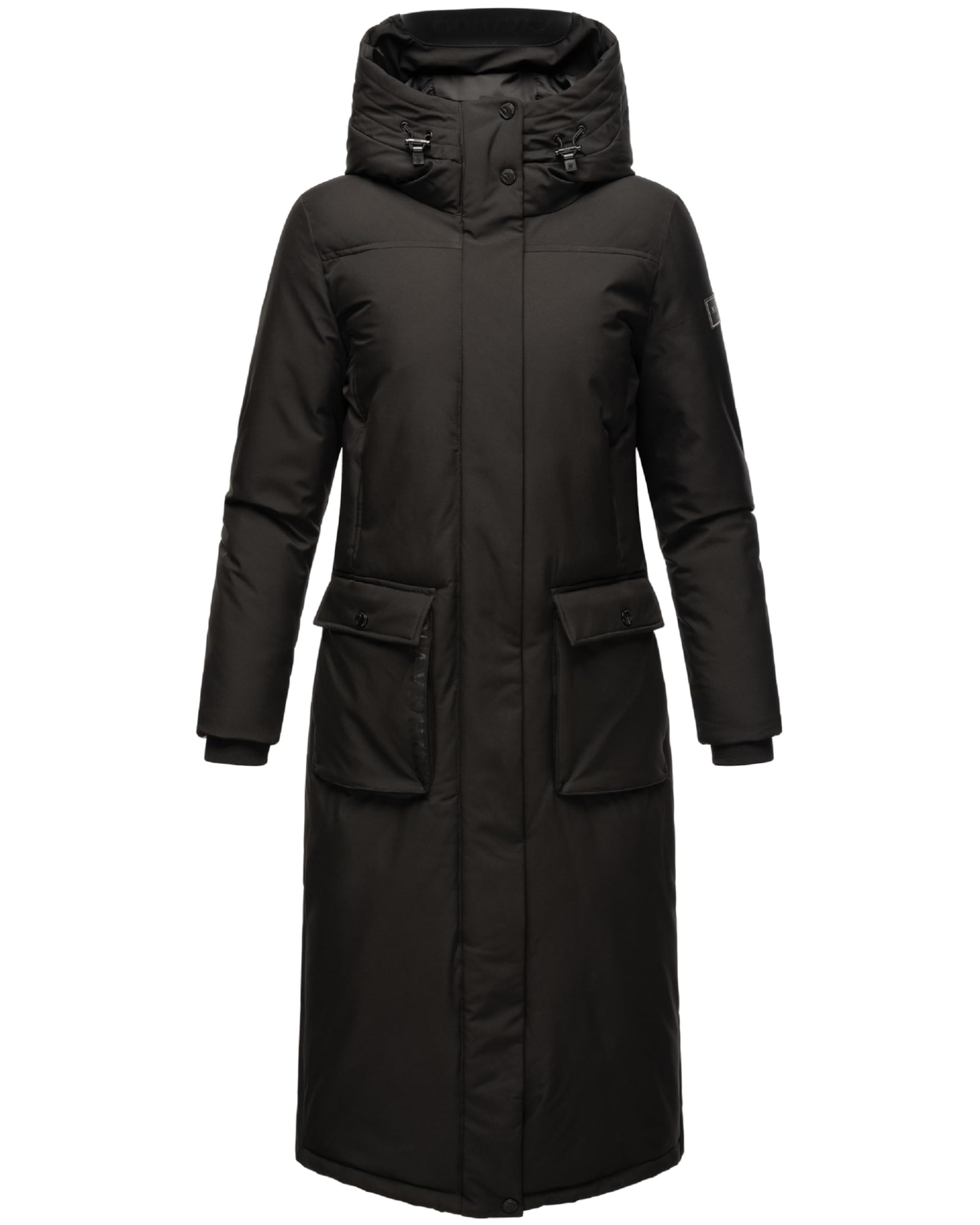 Navahoo Women's Black Winter Coat, Warm Extra-Long Coat With Hood, Wolkenfrost Xiv, Xs-Xxl, M