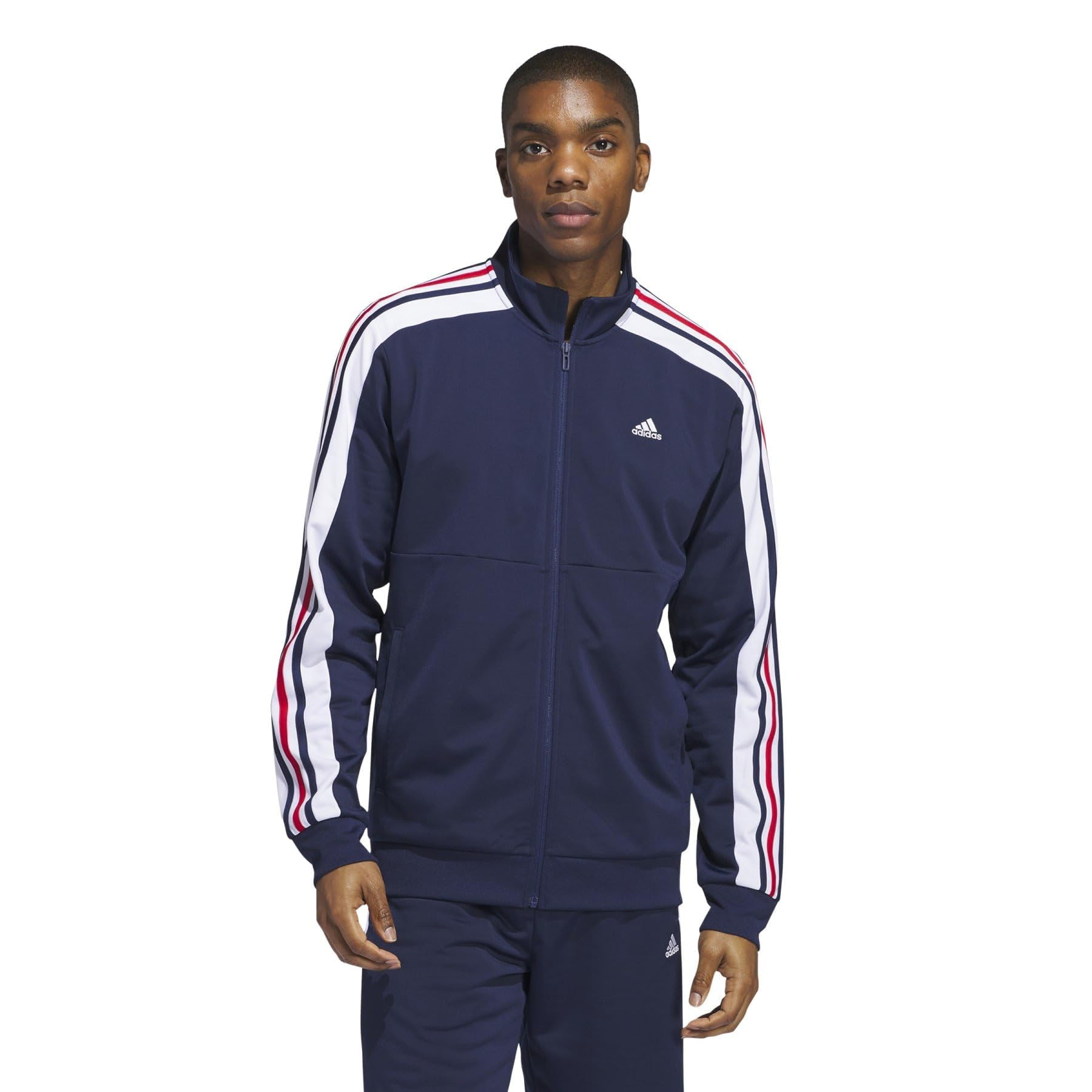 adidas mens Warm-Up Tricot Regular Color Block Track JackSweatshirt-image-9