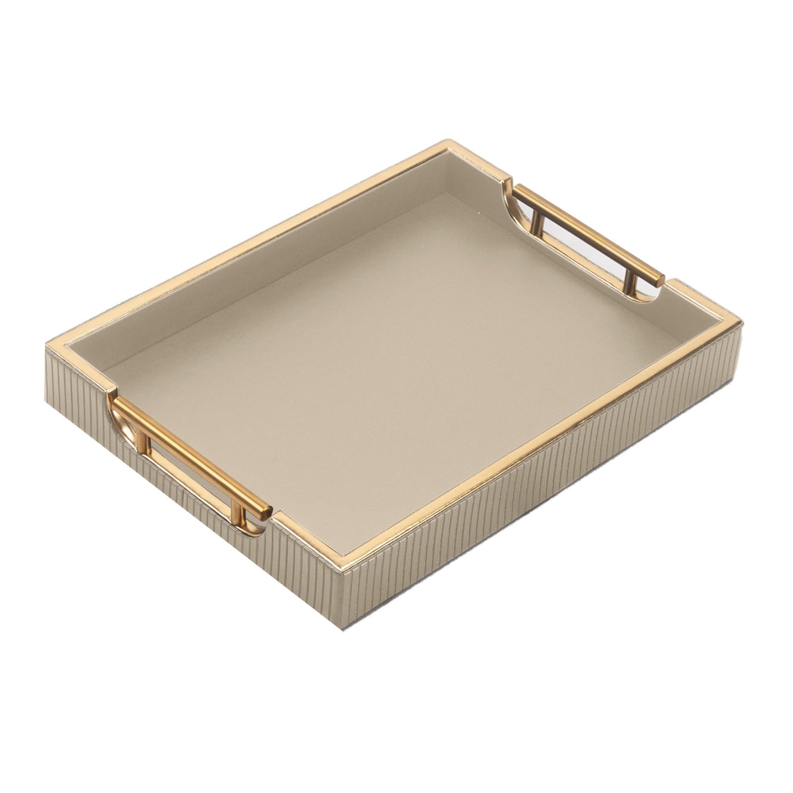 Rectangular MDF Tray,Restaurant Storage,With Metal Handle,Suitable for Placing Cups and Food(Color1)