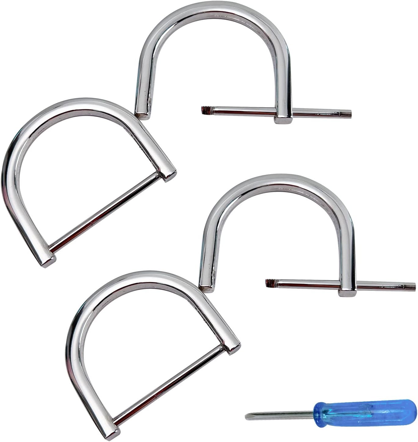 willikiva 4Pcs D Ring with Closing Screw Replacement Screw