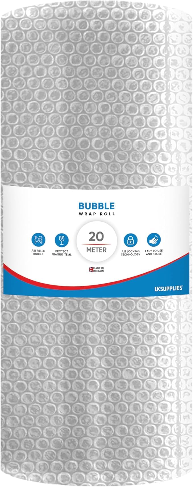 UK SUPPLIES LIMITED Clear Eco-Friendly Bubble Wrap Roll (Pick Any Size 300MM to 1000MM) Lightweight Packing Wrap for Shipping, Moving House & Storage, Protective Air Bubble Packaging, 600MM x 20M โ image 1