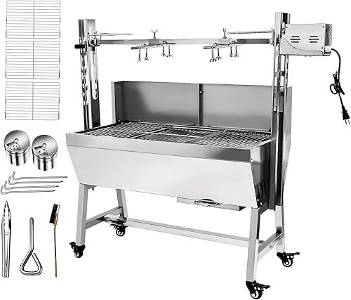 Miniatura 7 de ZZZZS Asador de barbacoa, asador de carbón, 132 libras, rodamiento de carbón, asador de cordero asador de cerdo, máquina de asado de cerdo para
