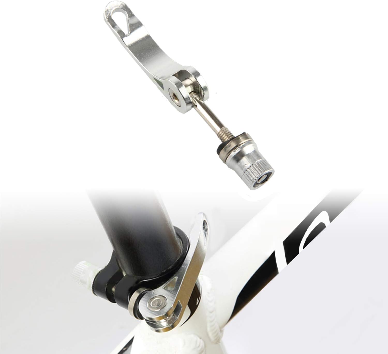 Bike Alloy Seat Post Quick Release Pin Bike Seat Clamp Quick Release Seatpost Quick Release (Silver)