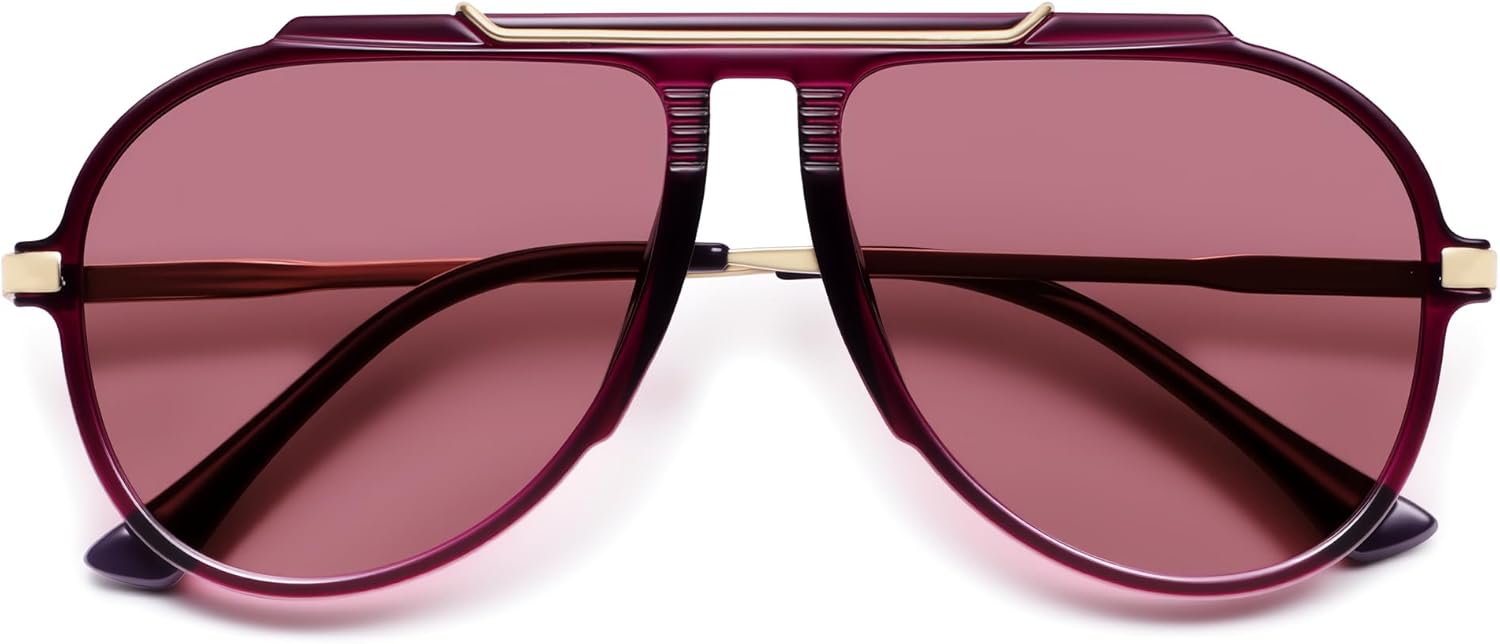 SOJOS Retro Oversized 70s 90s Aviator Sunglasses for Women Men Trendy Vintage Square Sun Glasses SJ2693 - Image 2