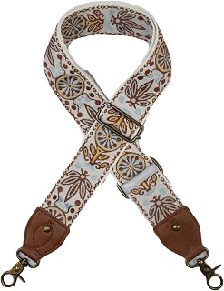 Wide Handbag&Purse Strap Broad Multicolor Striped Guitar Style Replacement Strap Adjustable Canvas Crossbody Bag Strap