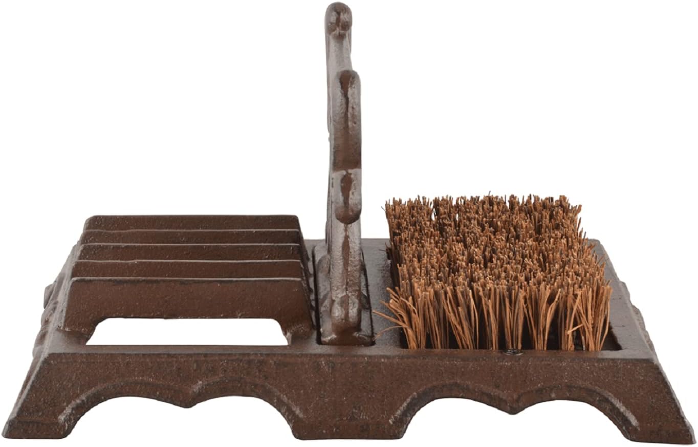 Fallen Fruits LH219 Boot Brush & Scraper, Brown