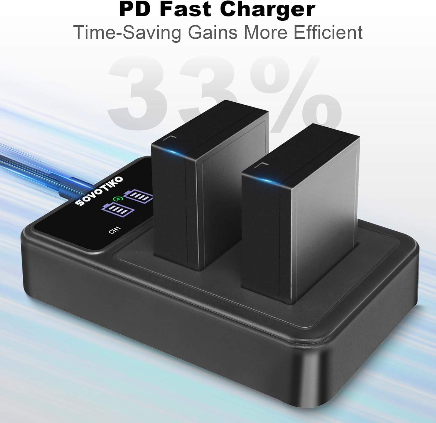 NP-W126S Battery 2-Pack and Dual Port PD Fast Charger for Fujifilm NP-W126 NP-W126S X-T100, X-T200, X100F, X100V, X100VI, X-S10,X-T10, X-T20, X-T30 II, X-Pro2, X-Pro3, X-T1, X-T2 Camera - Image 7