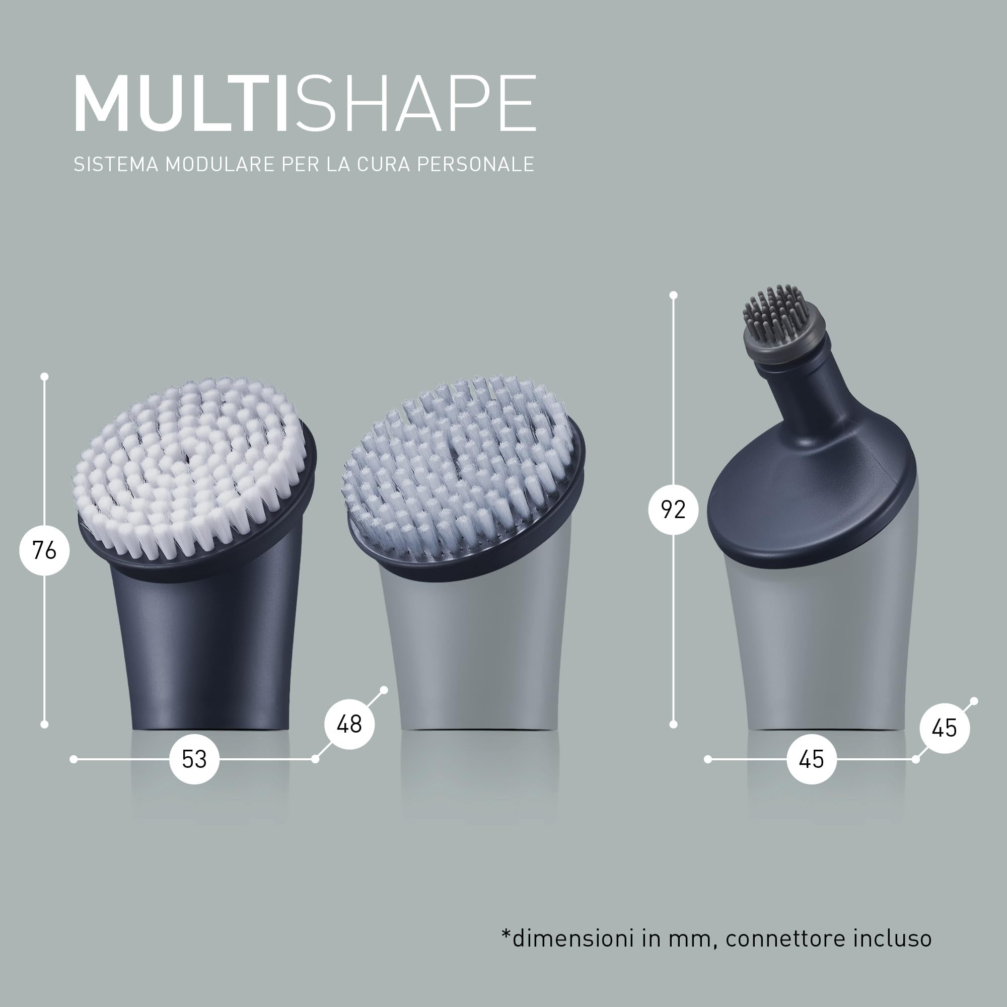 Panasonic ER-CFB1-A503 MULTISHAPE [Sistema Modulare per la Cura della Persona] Set Testine Spazzole per il Viso, Spazzola Esfoliazione Viso, Spazzola Pulizia Barba, Spazzola Pulizia Profonda, Nero
