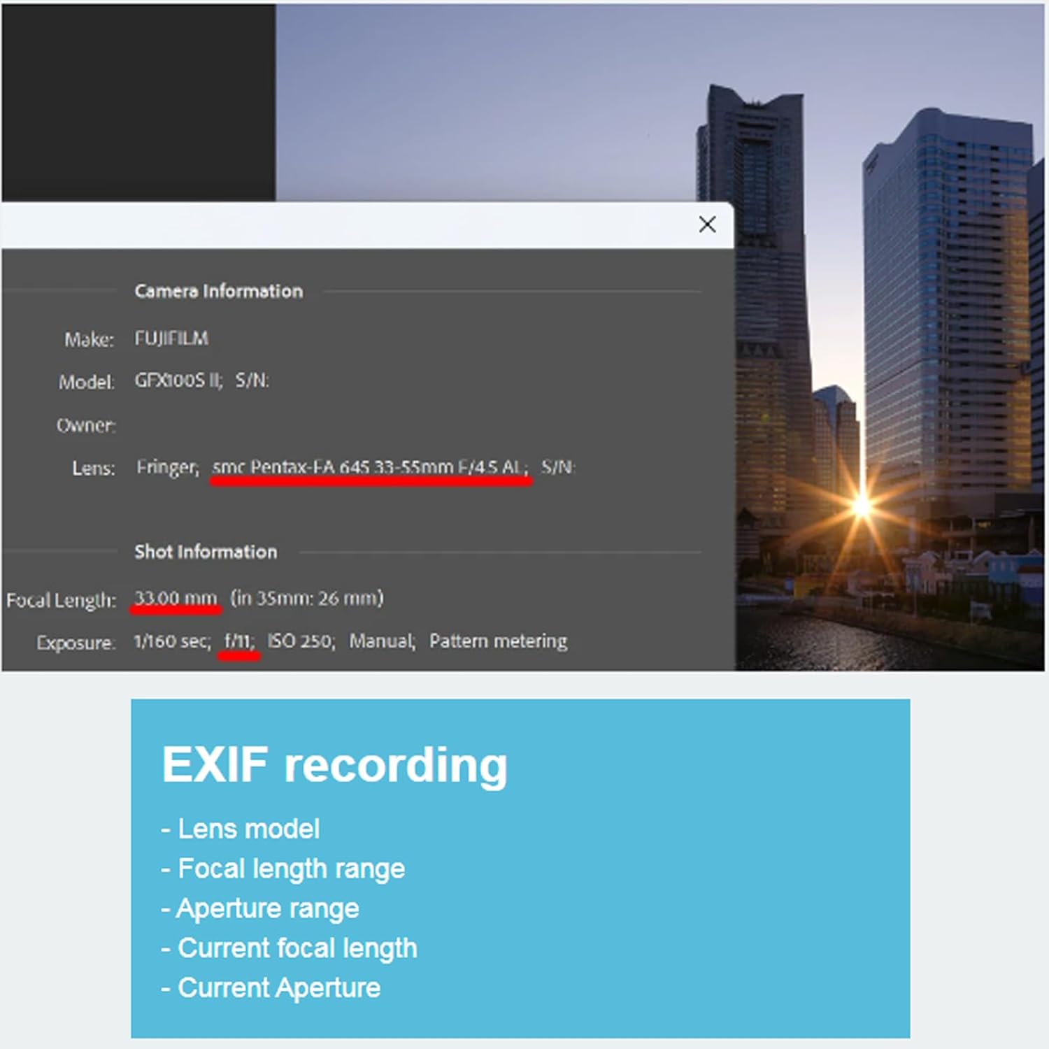 Fringer P645-GFX (FR-P6TG1) Camera Lens Adapter 645 FA/DFA/DA Autofocus Lenses and A/LS Manual Focus Lenses to Fujifilm GFX Cameras