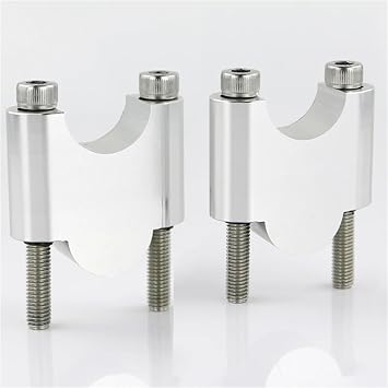 Handlebar Bar Risers For Moto For Guzzi V7 V 85 TT For Polaris Predator 500 For MV For Agusta Motorcycle 7/8" 22mm Handlebar RiserSilver 40mm