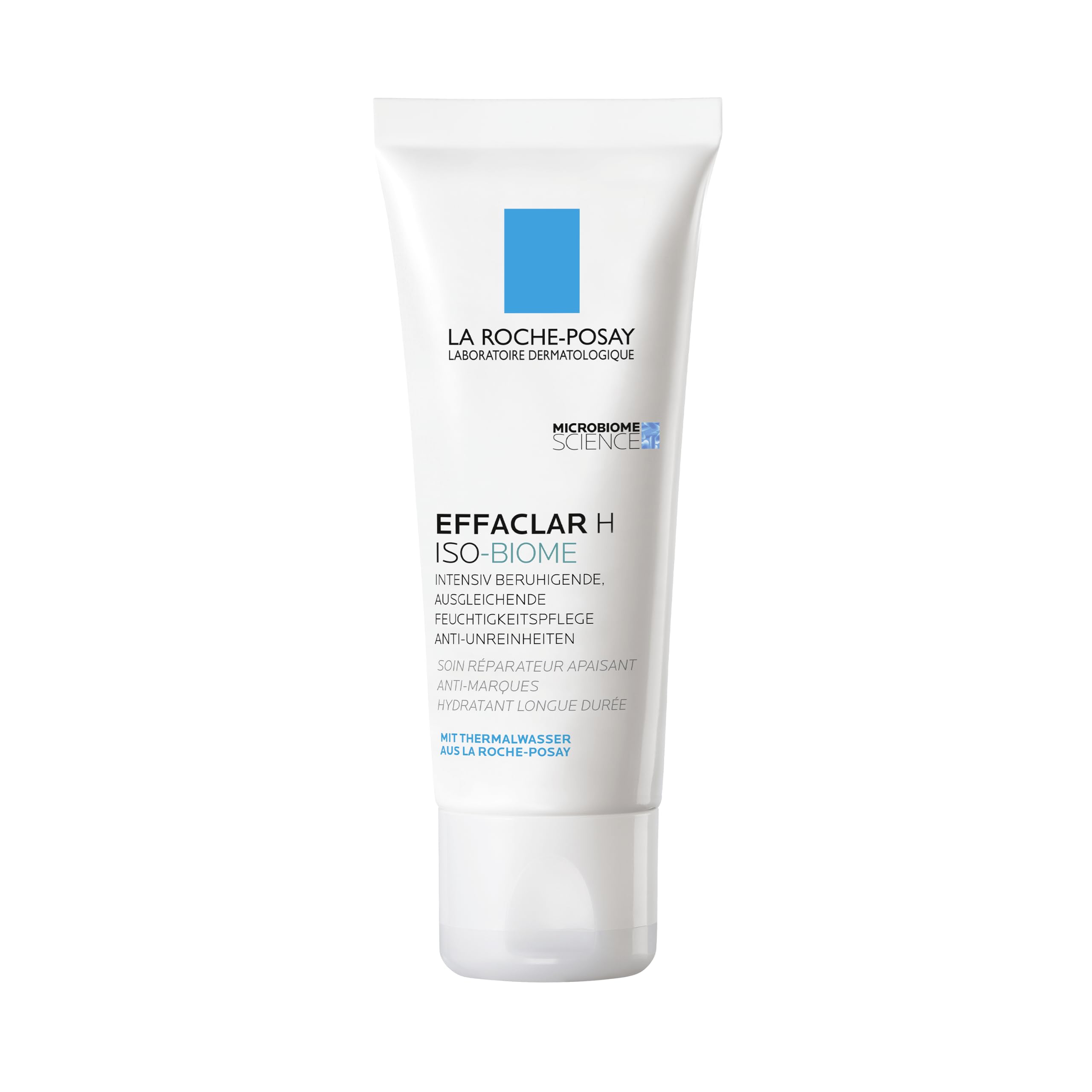 La Roche Posay Feuchtigkeitspflege bei austrocknender Akne-Behandlung, Mildert Unreinheiten und regeneriert, Mit Niacinamid und Provitamin B5, Effaclar H Iso-Biome, 40 ml