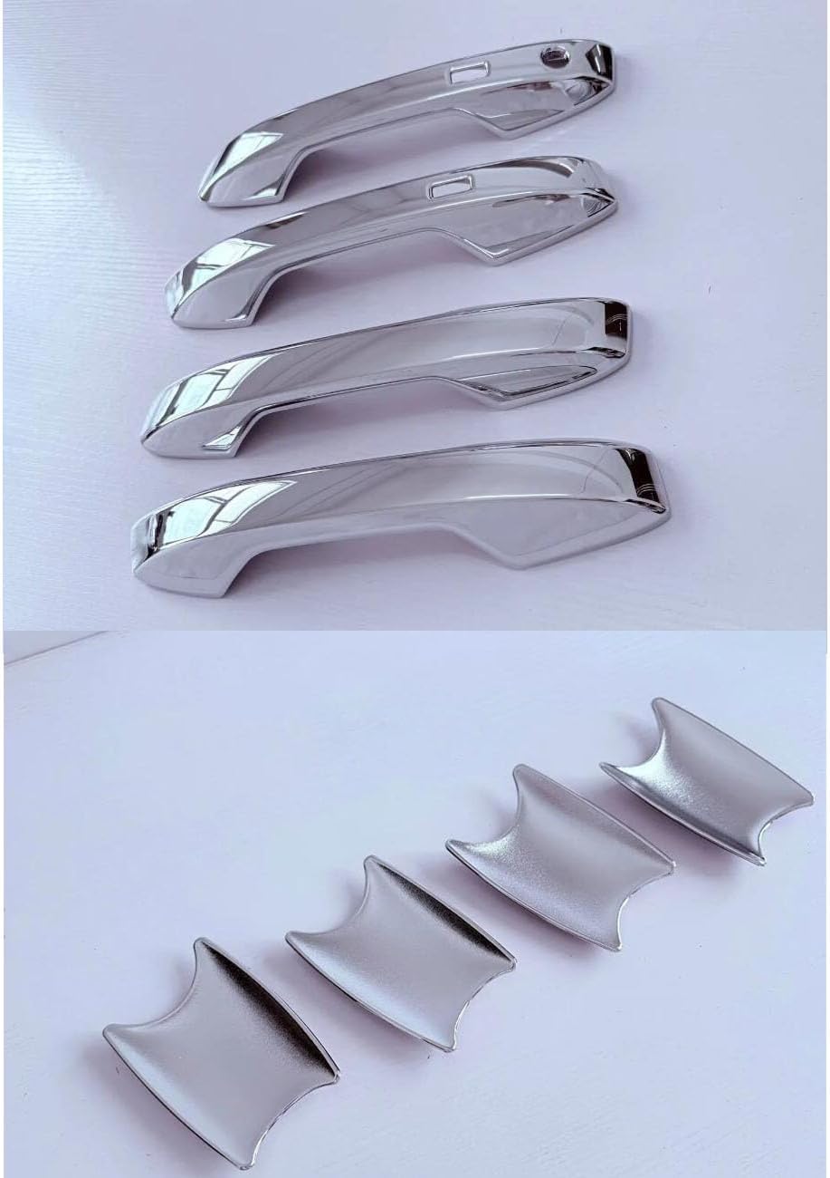 ABS Chrome Car 4 Door Side Door Handle Molding Cover and Cup Bowl Combo Trim Emblems Compatible for Nissan Kicks 2025-2026