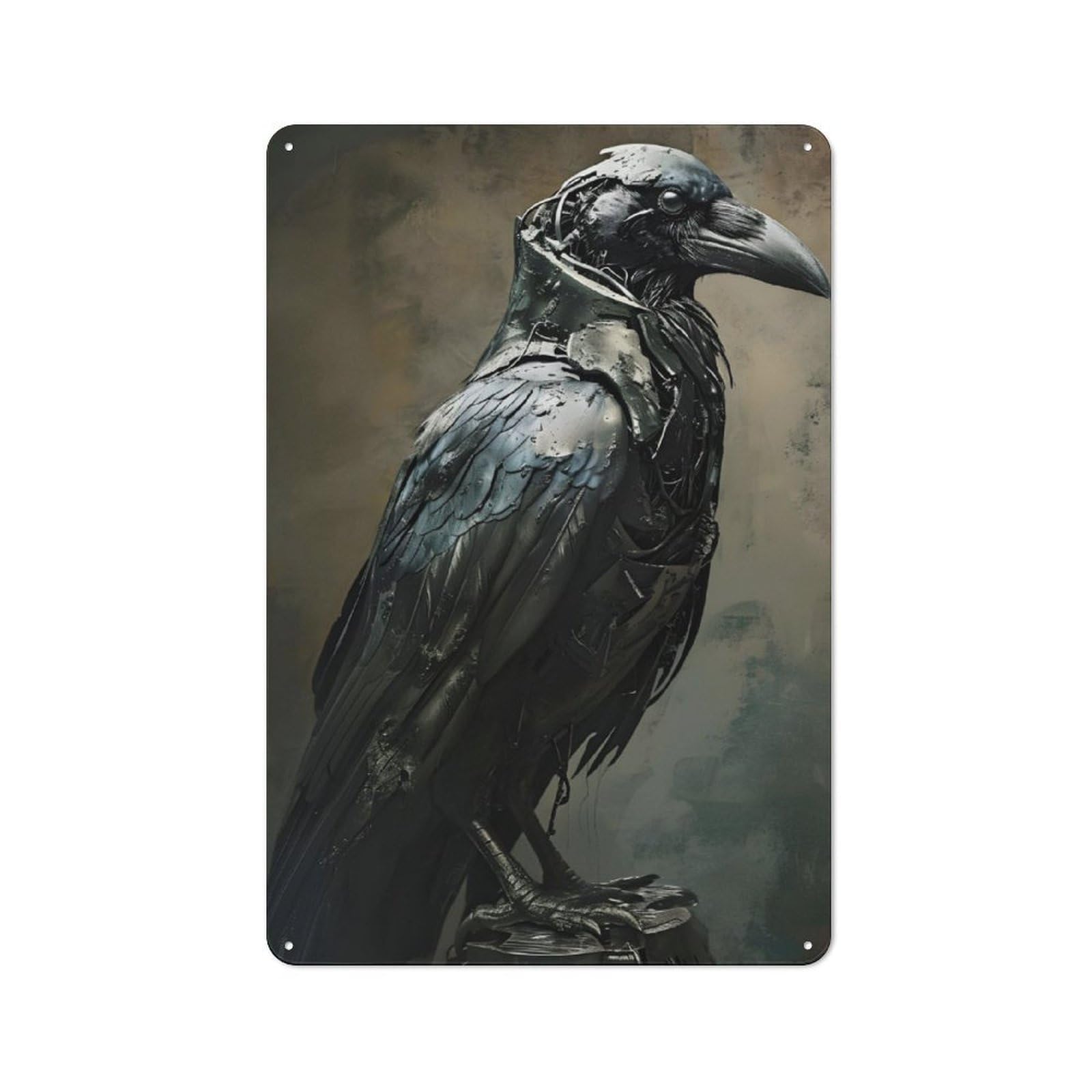 The Raven Abstract Metal Retro Metal Wall Decor 30x20cm, Metal Sign for Pub, Home Bar, Shed Or Man Cave, for Relaxed Wall Styling