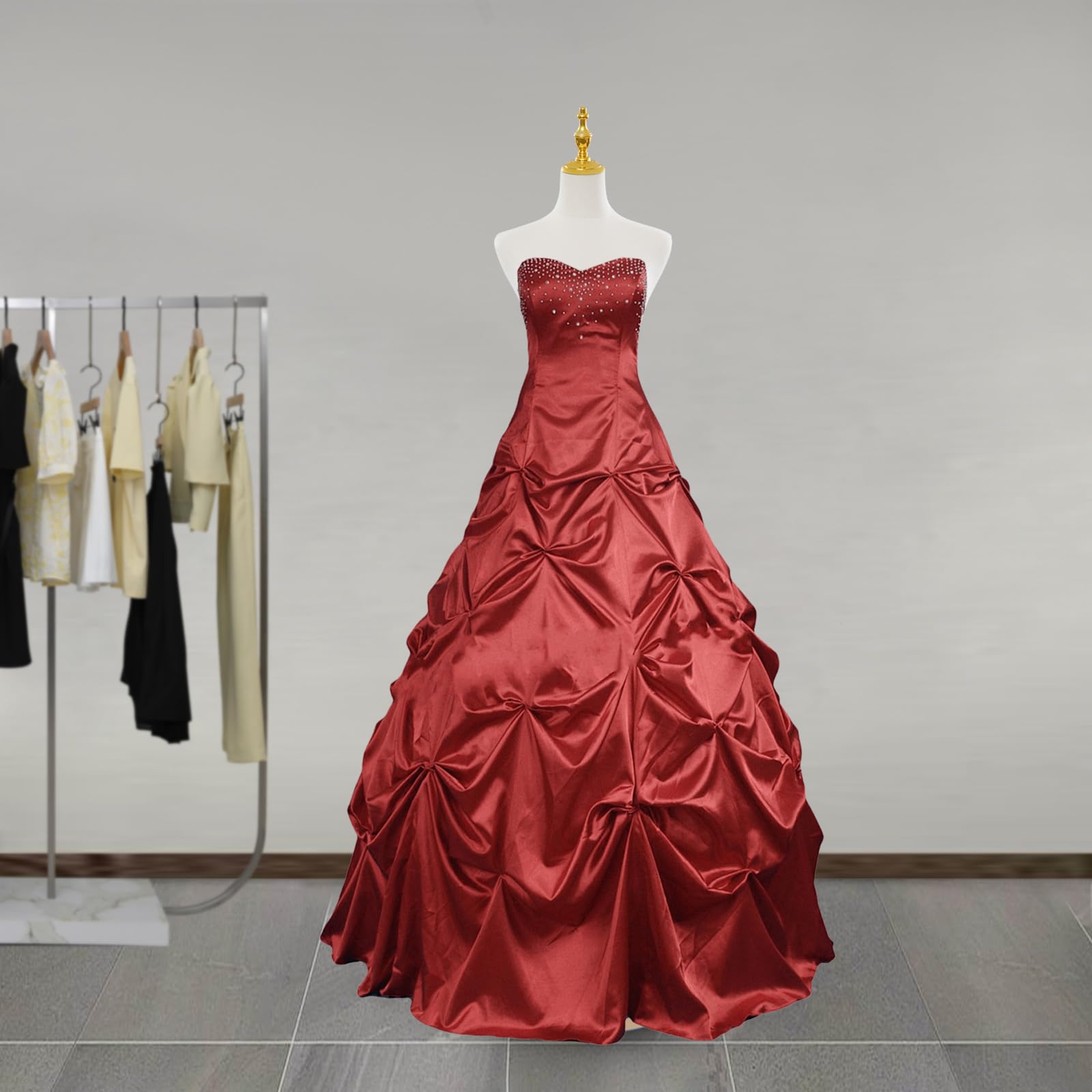 Manichino da sartoria da donna, busto bianco e oro, 71-121 cm, regolabile, appendiabiti da sposa, espositore per abito da sposa