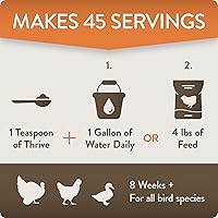 Vista 5 de Thrive, Suplemento diario probiótico y prebiótico para aves de corral para pollos de más de 8 semanas de edad, 8 onzas