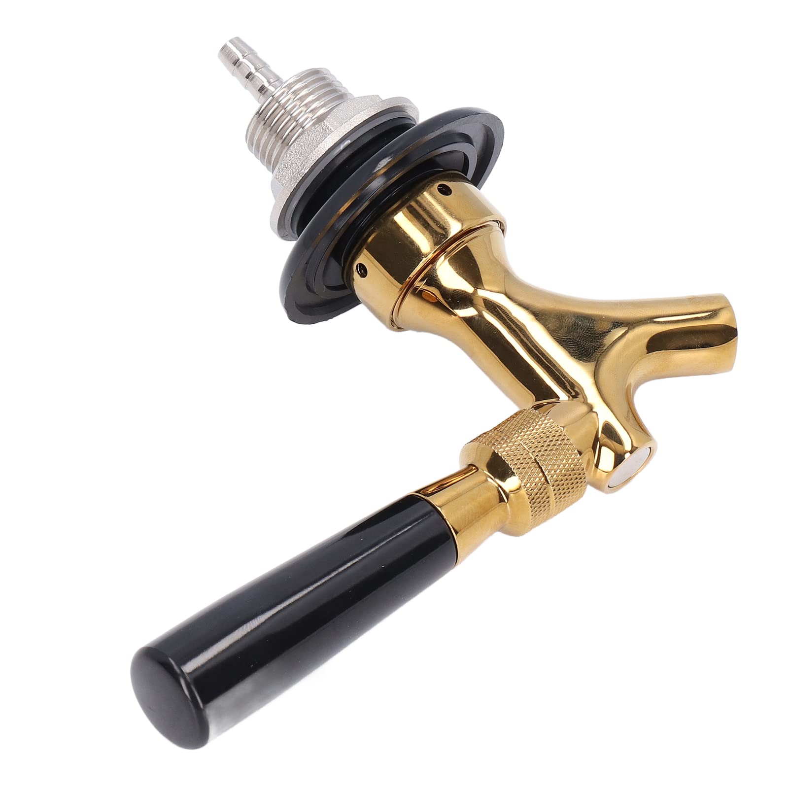 Grifo de latón y acero inoxidable, dispensador de barril de 9/12 mm, llave de repuesto para elaboración casera, acabado dorado, perfecto para los amantes de la cerveza