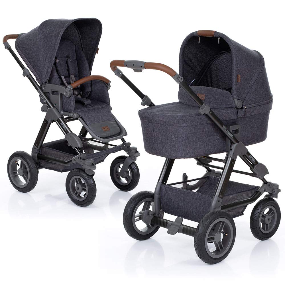 ABC Design Kombi-Kinderwagen Viper 4-2in1 Set aus Babywanne und Sportwagen | mit großen Lufträdern und Teleskop-Schieber - Street