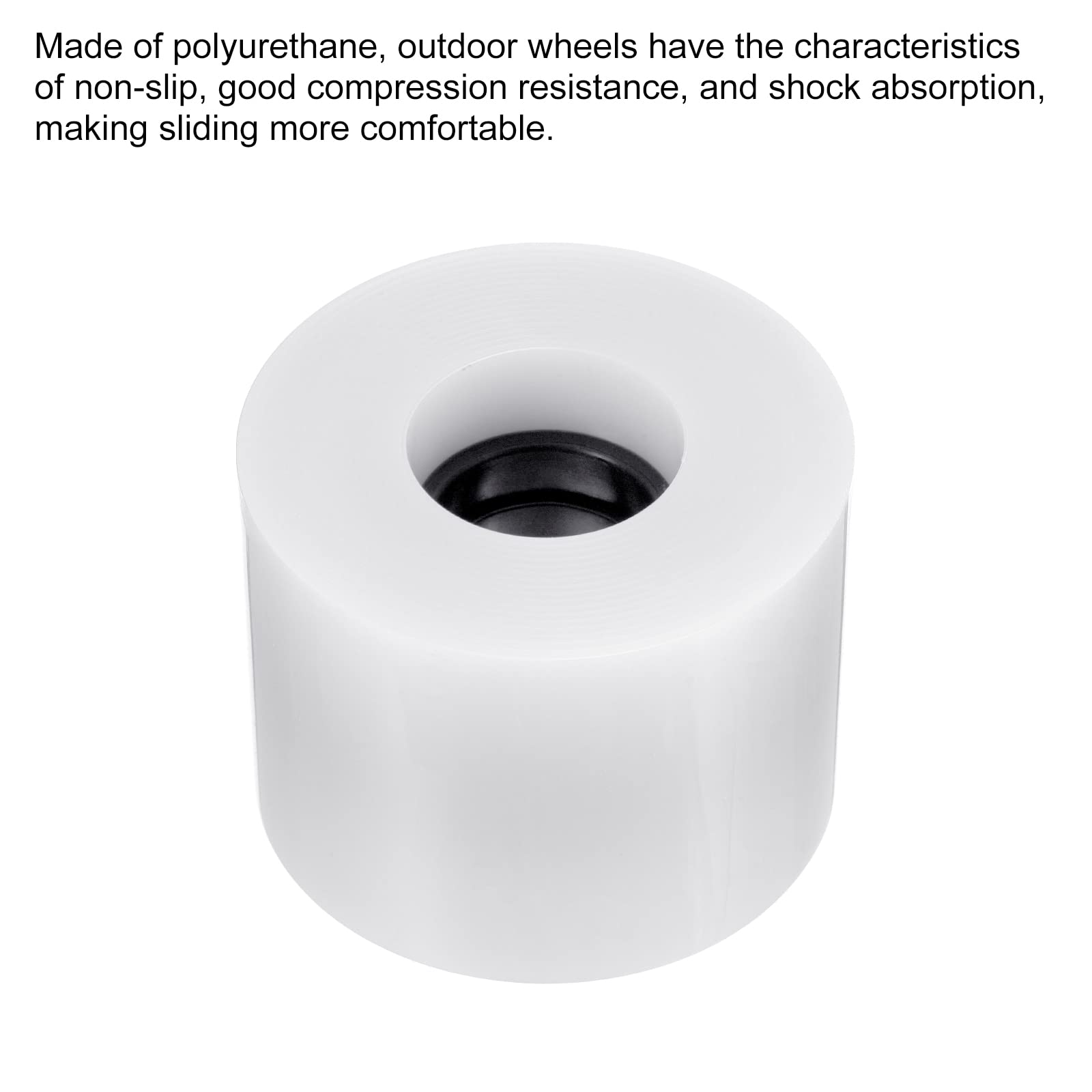 PATIKIL Lot de 4 roues de rechange pour skateboard 78A Blanc 60 mm