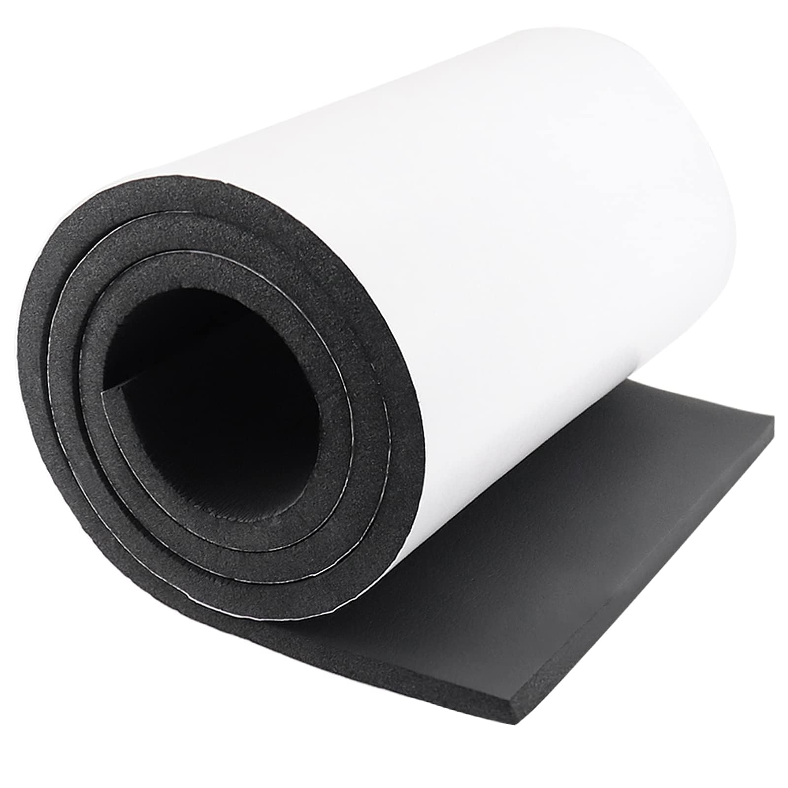 SDLDEER Self Adhesive Foam Roll, 300mm(W) x 12mm(T) x 3m(L) Foam Sheets, DIY Multifunction Neoprene Rubber Sheets Pads for Furniture Protection, Non-Slip, Sound Insulation, Shock Absorption (Black)