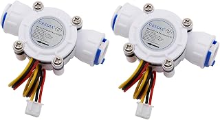 GREDIA 3/8" Quick Connect Hall Effect Water Flow Sensor Food-Grade Flowmeter 0.3-10L/min (Pack of 2)