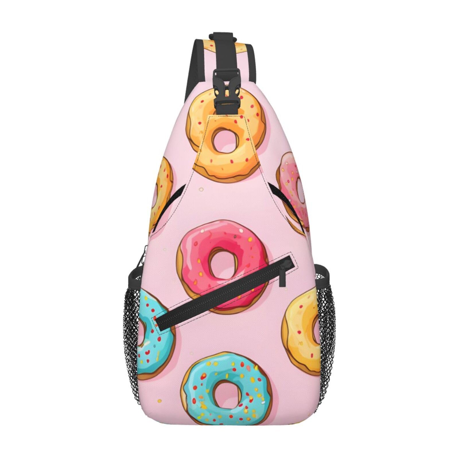 JXDXHCW Colorful Donuts Sling Bag Crossbody Bag for Men Women, Daypack Chest Backpack Shoulder Bag for Travle Hiking