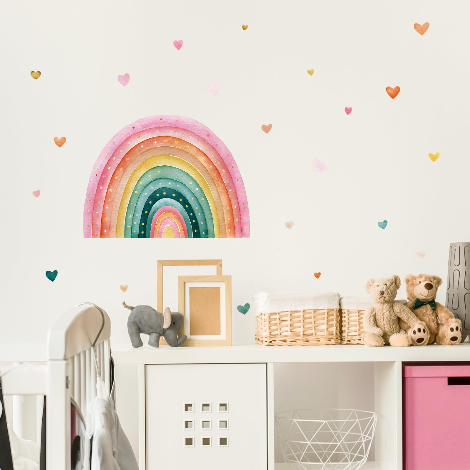 Décoration murale arc-en-ciel aquarelle amovible pour relooker une chambre sans peindre