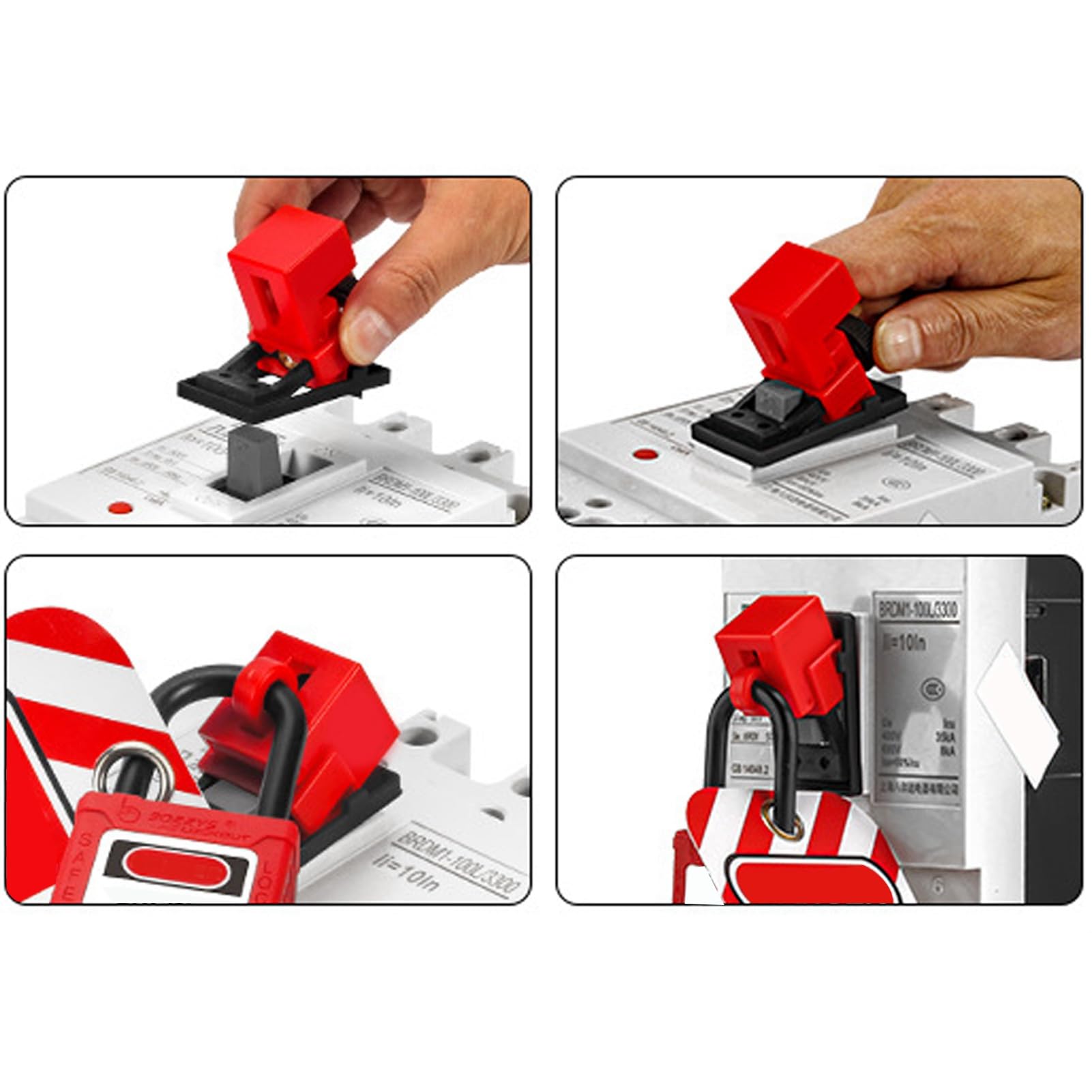 Natudeco Clamp On Circuit Breaker Lockout Device Air Switch Clamp Circuit Breaker Lock for Industrial Electrical Safety