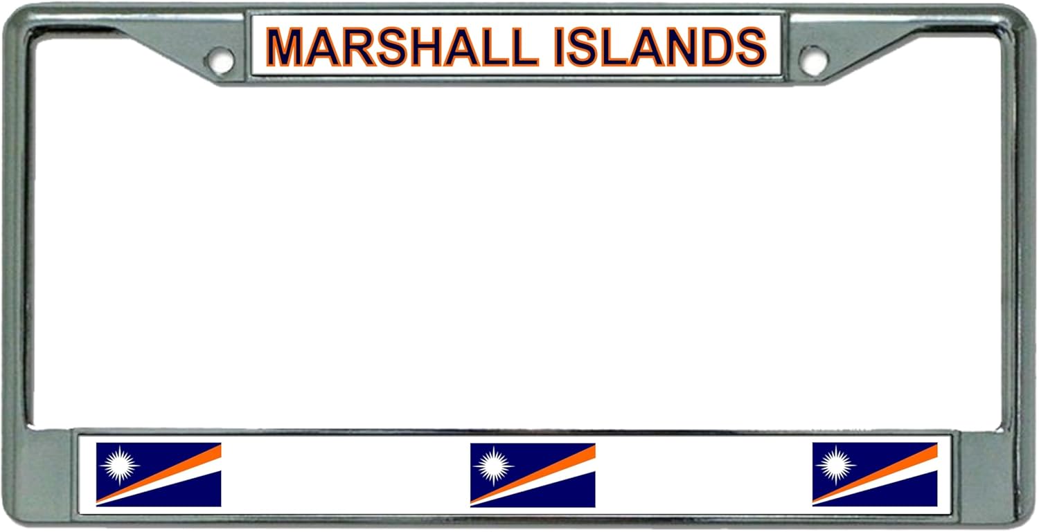Marshall Islands Chrome License Plate Frame