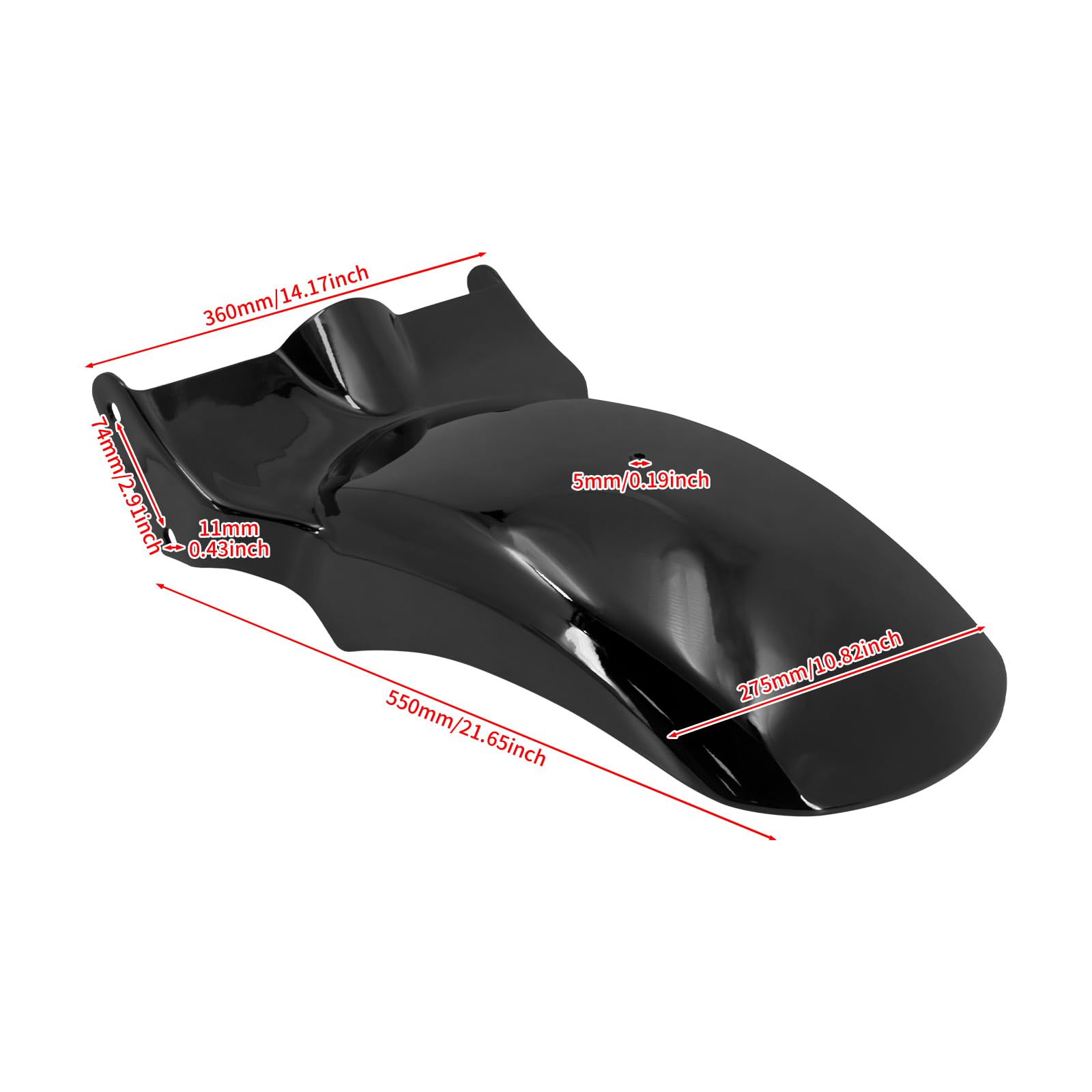 HDBUBALUS Parafango Posteriore Con Fanale LED Per Harley Sportster Iron 883 XL883N XL1200N - Lente Trasparente, Funzioni Multiple (Posizione/Stop/Freccia/Targa)