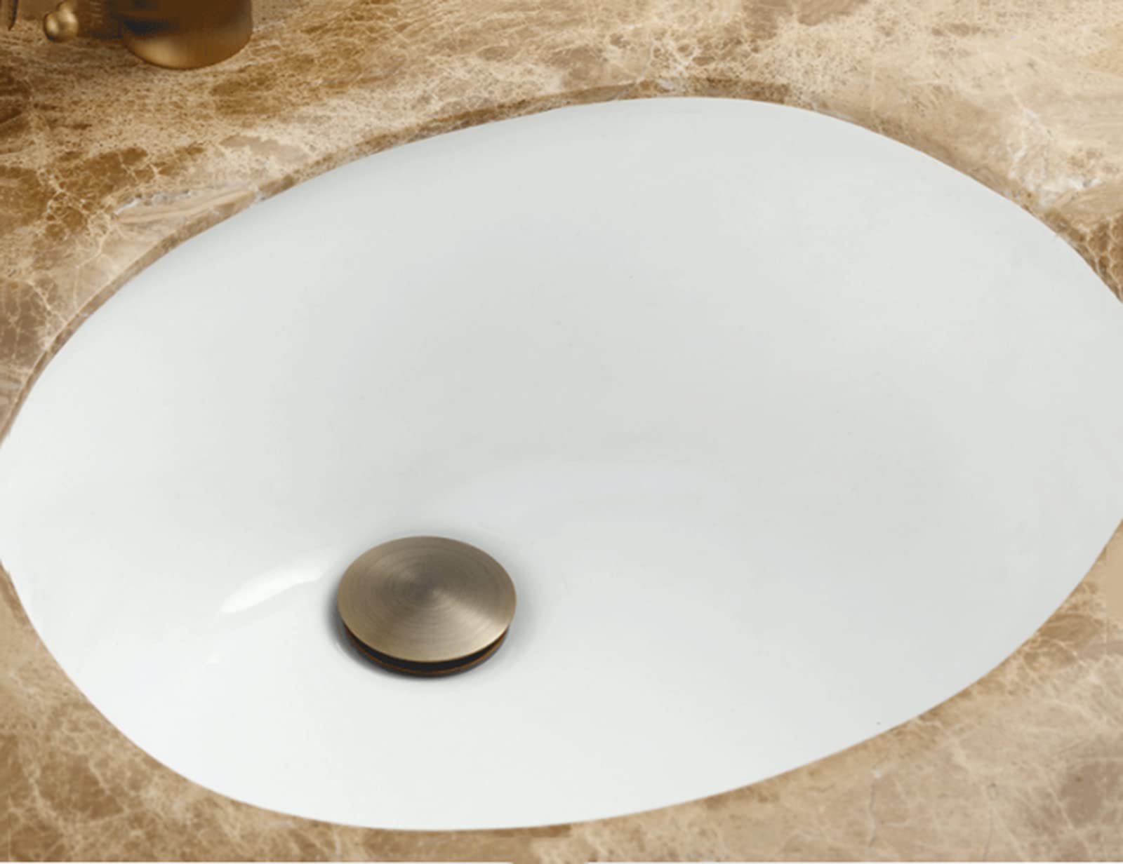 Scarico del lavandino popup Scarico del lavandino pop-up Click Clack in ottone con troppopieno multicolore