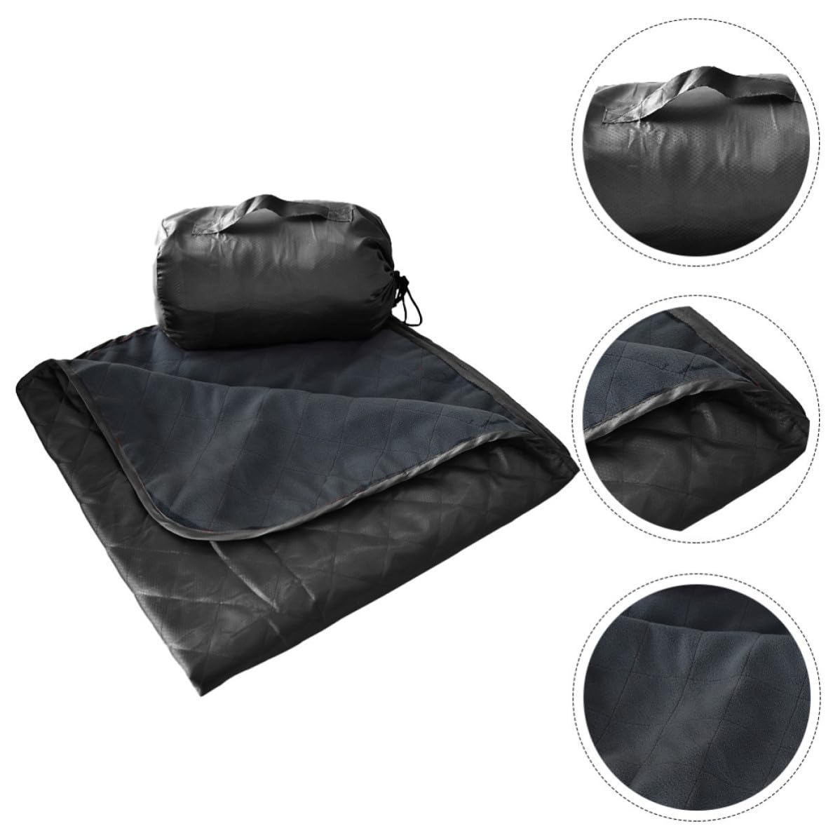 SHINEOFI Manta de Vellón Plegable para Exteriores, Negro