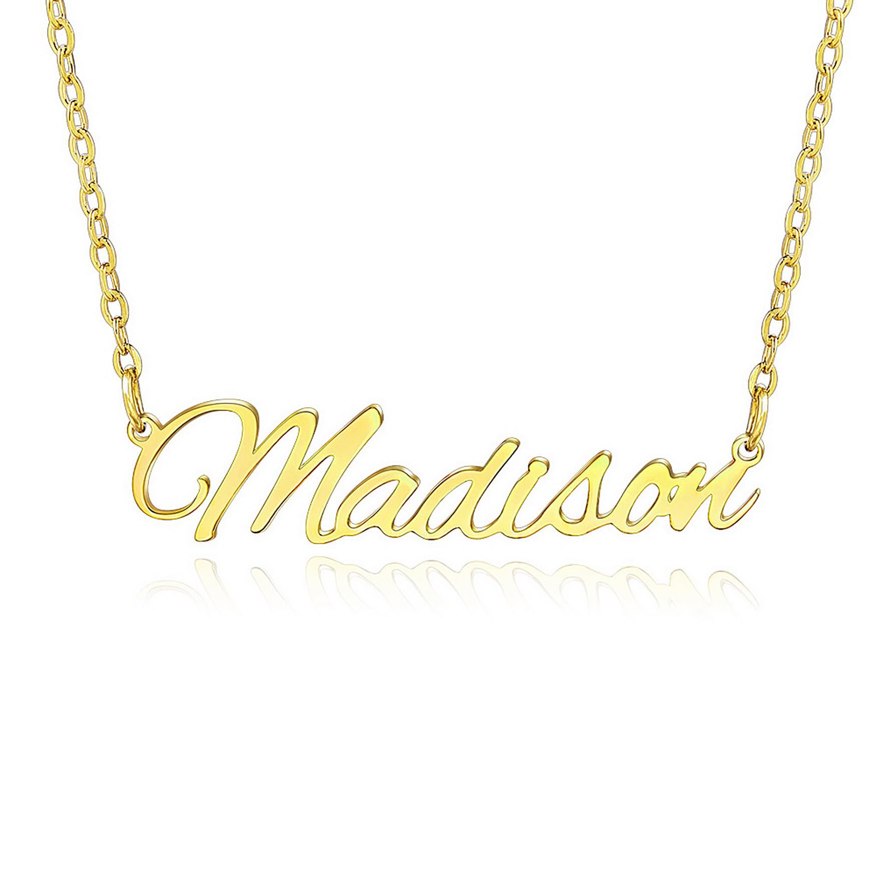 MMXX Collar con Nombre Personalizado Collar para Mujer Oro/Plata/Oro Rosa Collar con Colgante de Nombre con Piedra de Nacimiento Regalo de Joyería para Hija/Mamá