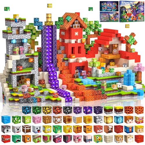 Construction Magnetique Enfant 220 pièces 2CM Magnetic Blocks 3+ Jeux Aimants, Bloc de Cube...