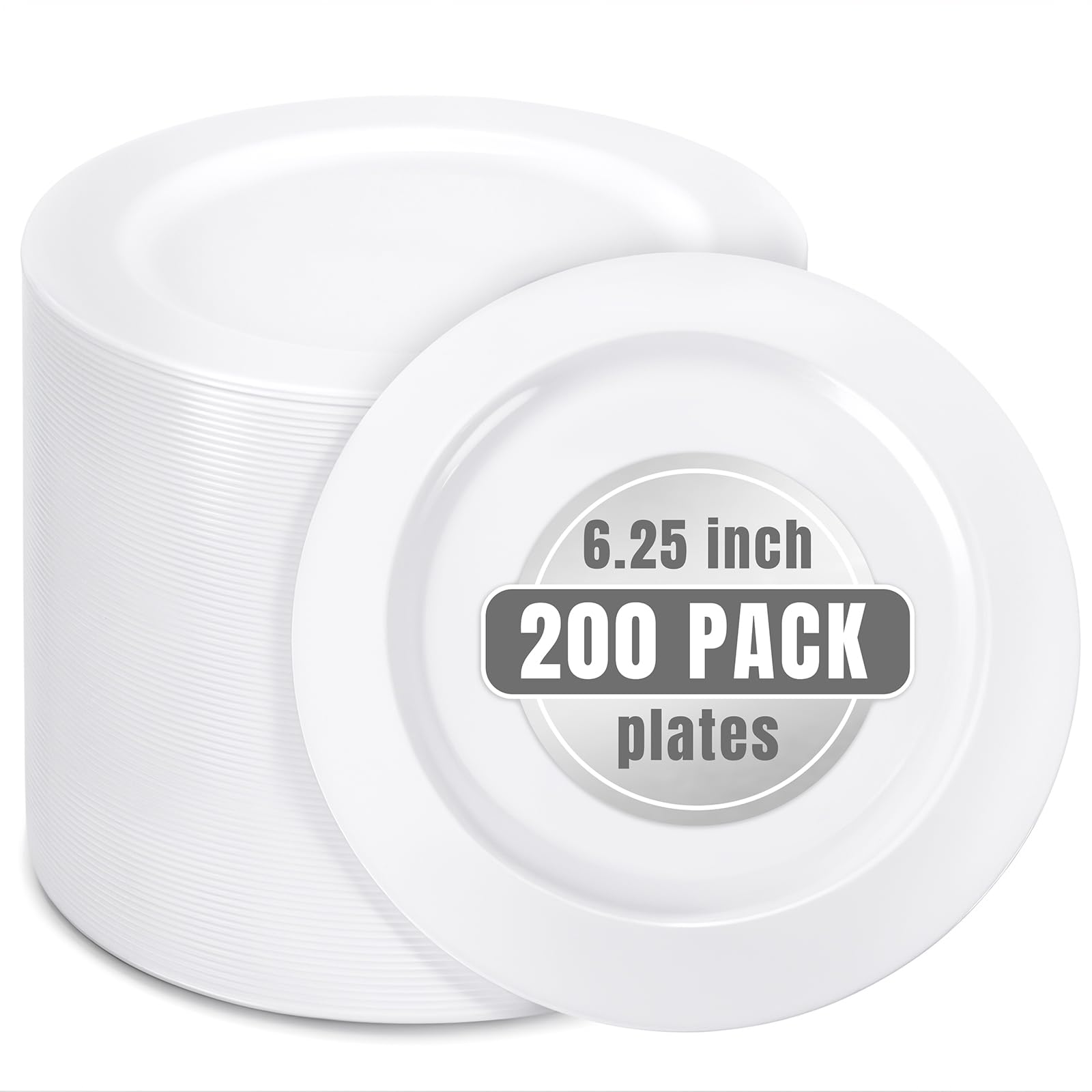 Silver Plastic Plates - 100 Pack for Parties & Events -19