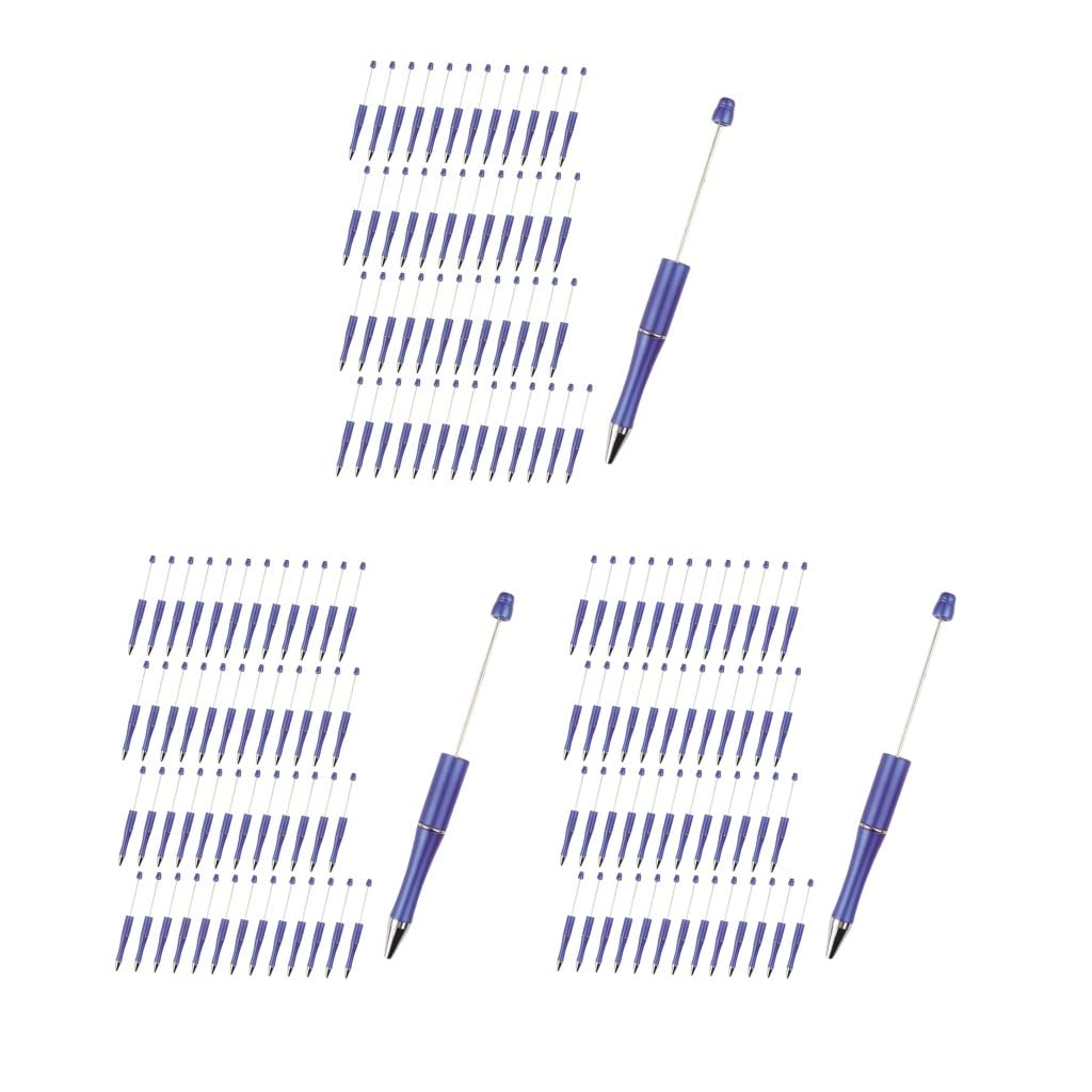 Perlenstifte, Kugelschreiber für Büro, Schule, Blau, 147 x 11,5 mm, 3 Stück, 50 Stück
