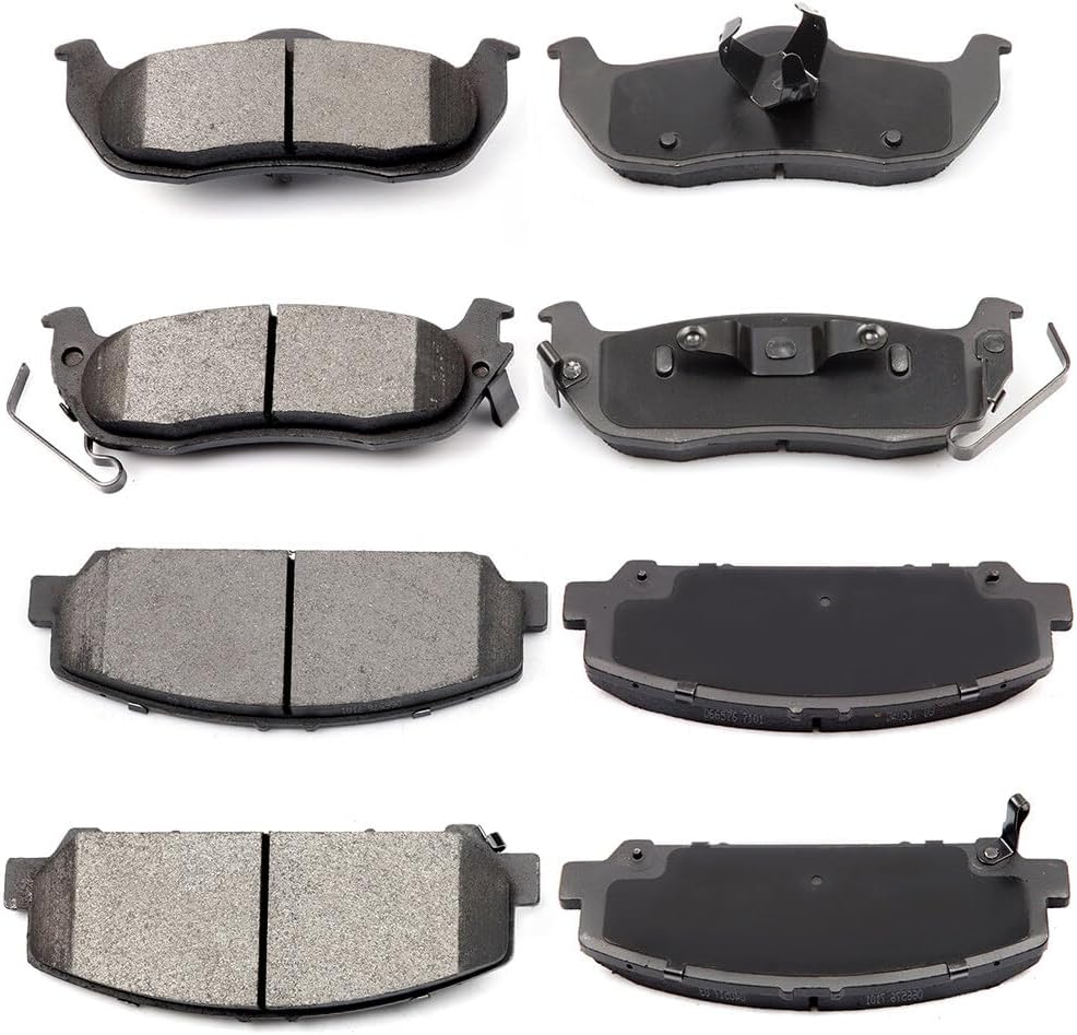 ECCPP D1041-7945 D1286-8403 Rear Semi Metallic & Front Ceramic Disc Brake Pad Set Fit For Nissan Armada 2006-2012